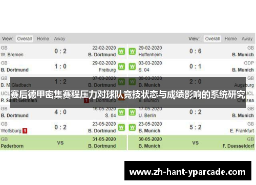 赛后德甲密集赛程压力对球队竞技状态与成绩影响的系统研究